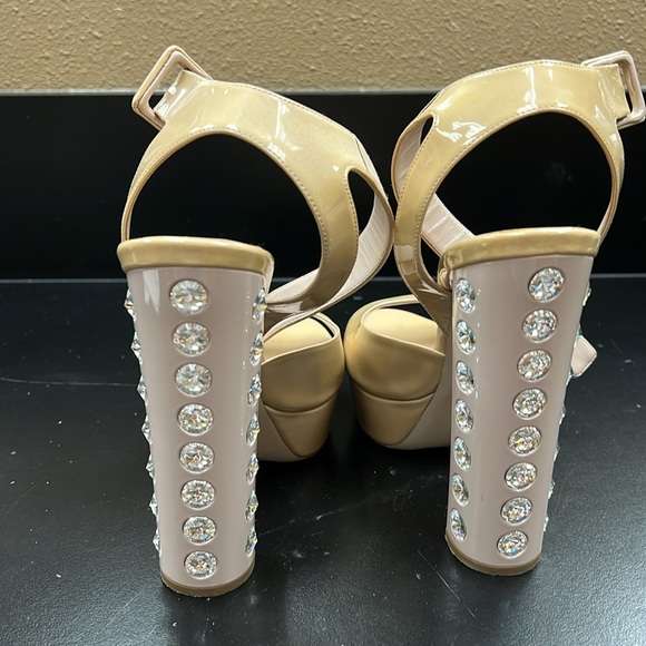 Miu Miu platform nude heels with crystals - Picture 3 of 3